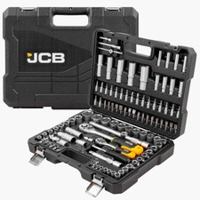 JCB Socket Set - 108 -Piece Socket and Ratchet Set with Screwdriver Drill Bits