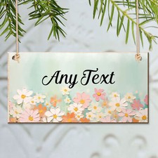 Personalised Wooden Garden Sign Hanging Plaque Summer House Shed Home Decoration