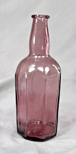 Vintage purple glass bottle - purple,