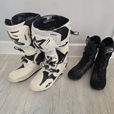 Alpinestars Tech 10 UK8 US 9 White Boots And UK9 US10 inner Booties Read DESCRIP
