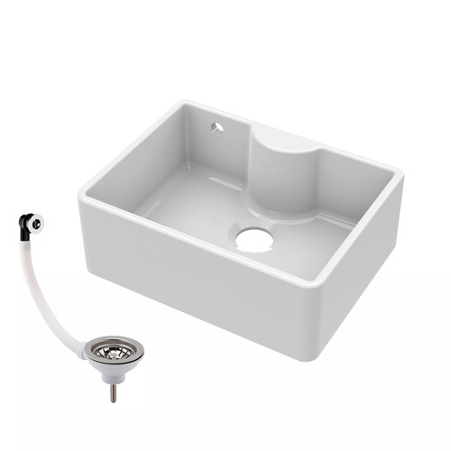 595mm single bowl fireclay - single,