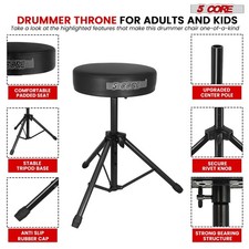 5 Core Drum Throne 3" Padded