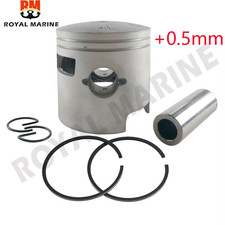 61N-11636 Piston Set (0.50Mm O/S) 72.5MM for Yamaha Outboard Motor 2 Stroke 25HP