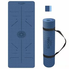 SYOSIN Yoga Mat, 6mm TPE Non-Slip Yoga Mat for Workout Eco Friendly Exercise Mat