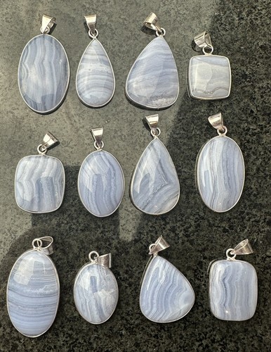 Blue lace agate - blue, aaa