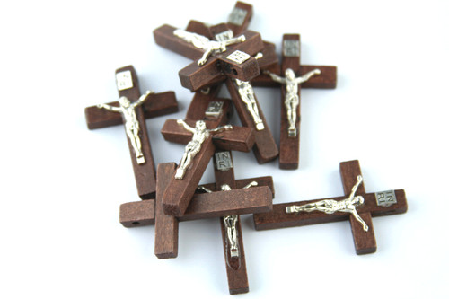 Wooden body catholic cross - wooden,