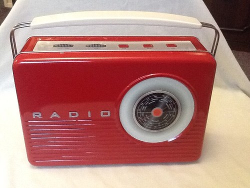 Large retro radio - radio, tin