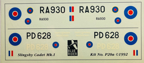 Decals 72 slingsby cadet - |,