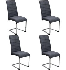 4 x Dark Grey Velvet Dining