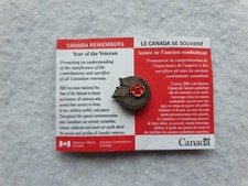 CANADIAN VETERANS 2005 REMEMBERED POPPY BADGE