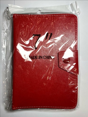 Red angle leather folder - 7",