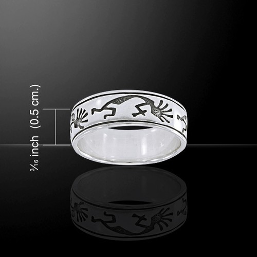 Kokopelli band ring 925 - kokopelli,