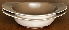 Vintage Poole Pottery Twin Tone / Two tone C54 Soup / Dessert Bowls X 2 18.8 cm