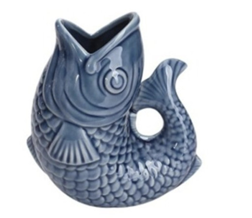 Blue fish vase porcelain - fish, vase,