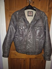Levi's Vintage Leather Sherpa Trucker Jacket - Men's Medium
