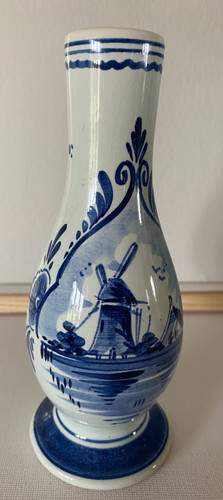 Vintage hand painted bud vase - painted,