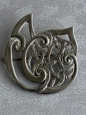 Vintage OMG Ola Gorie Sterling Silver Book of Kells Celtic Knot Brooch 6.5gm