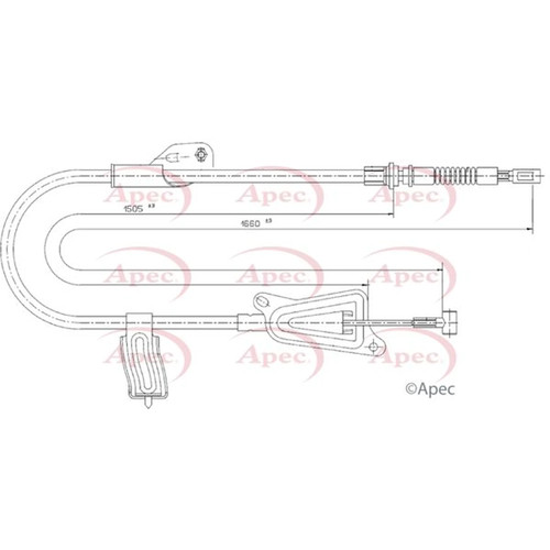 Apec handbrake cable left - handbrake,