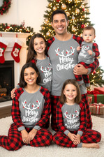 CHRISTMAS PYJAMAS MATCHING FAMILY PJ SETS FOR MENS LADIES KIDS BABY PET DOG