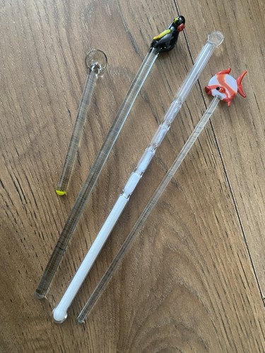 Vintage glass cocktail swizzle - vintage,