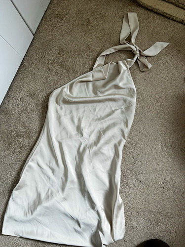 Women beige satin chemise - beige,
