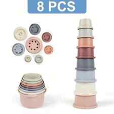 8Pcs Baby Stacking Cups Bath Toy Stackable Nesting Cups Beach Toys For Toddlers