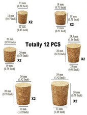 12 PCS Cork Bung Stopper Lid