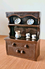 Vintage Unusual Ceramic Dolls House Welsh Dresser Cupboard Ex Condition Rare