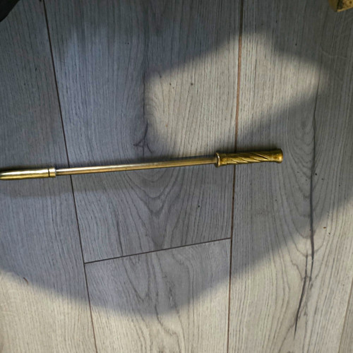 Gold metal fire poker - metal,