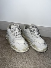 Balenciagas Triple S White Out Size Uk 8 EU 42 Designer Trainers Chunky Shoes XX