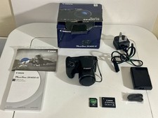 Canon PowerShot SX400 IS Black Digital Camera Memory card, Cables, Charger Boxed
