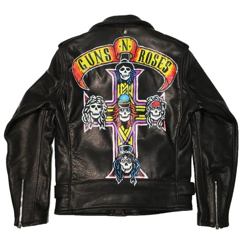 New guns roses black leather - roses,
