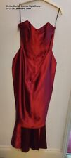 Cerise Long Stretch Heavy Satin Marilyn Monroe Style Dress Size 10/12