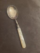 Vintage 1920 Sheffield Silver Mother Of Pearl Spoon