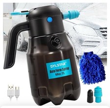 SYLSTAR Electric Pump Sprayer 2L, 60PSI  Battery Powered  Gun with 2 Nozzles
