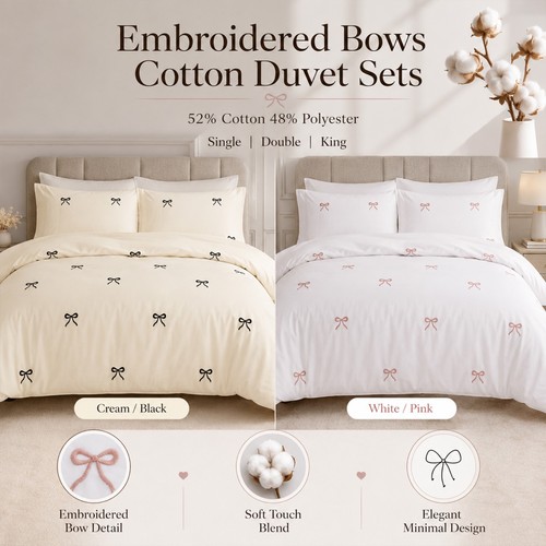 Bows cotton rich duvet - cotton, cover
