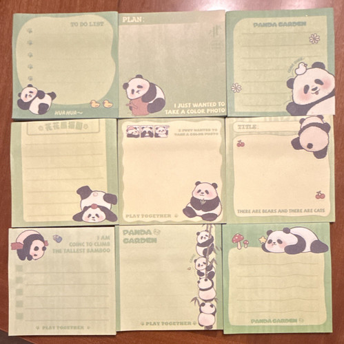 Panda garden kawaii - memo, pad
