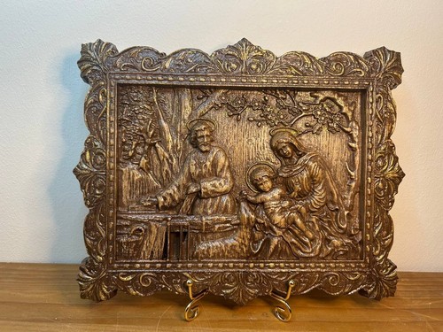 Holy family hand carved oak - family.hand-carved,