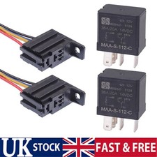 2 x 12V Micro Automotive Changeover Relay 35A 5-Pin SPDT with Harness