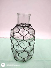 Wire Mesh Bottle Vase Glass