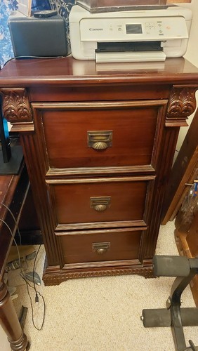 Solid mahogany filing cabinet - mahogany,