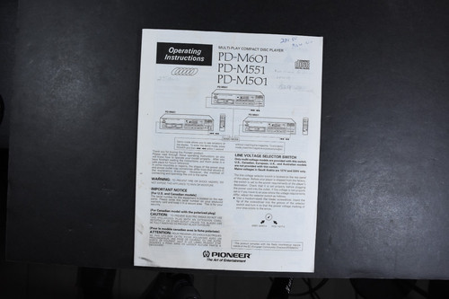 Pioneer m601 m551 m501 - m551,