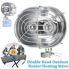 1050W Double Head Burner Outdoor Heater Camping Winter Warmer Heating Gas Stove