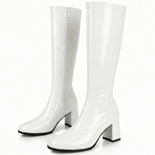 Women knee high patent - go,