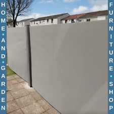 Side Privacy Awning Double Retractable Smooth-Rolling Sun Shade Canopy Grey