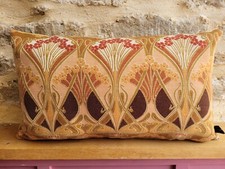 Liberty Ianthe Classic Linen Bown & Gold Velvet Fabric Cushion Cover OB Pillow