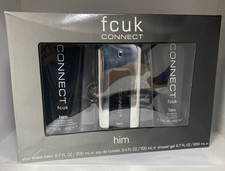 Fcuk Connect Him 100ml Edt , After Shave Balm 200ml & Shower Gel 200ml