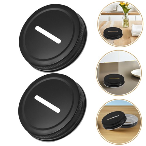 Reusable metal coin bank lid - metal,