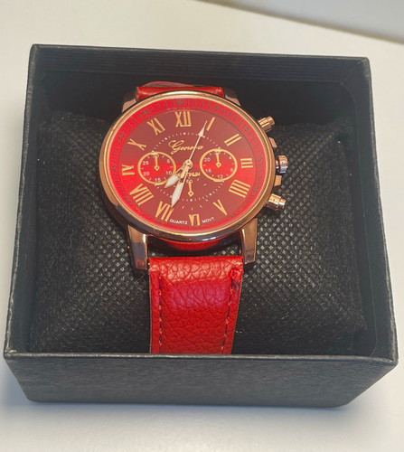 Geneva red watch - watch, rose