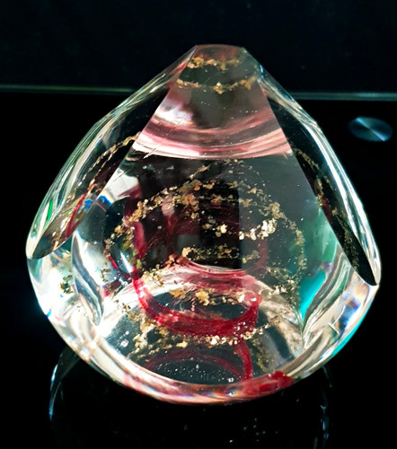 Large faceted clear - large, glass